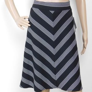 JOE B Skater Stretch Knit Midi Skirt Juniors XS 0 Black Chevron Goth Grunge Dark